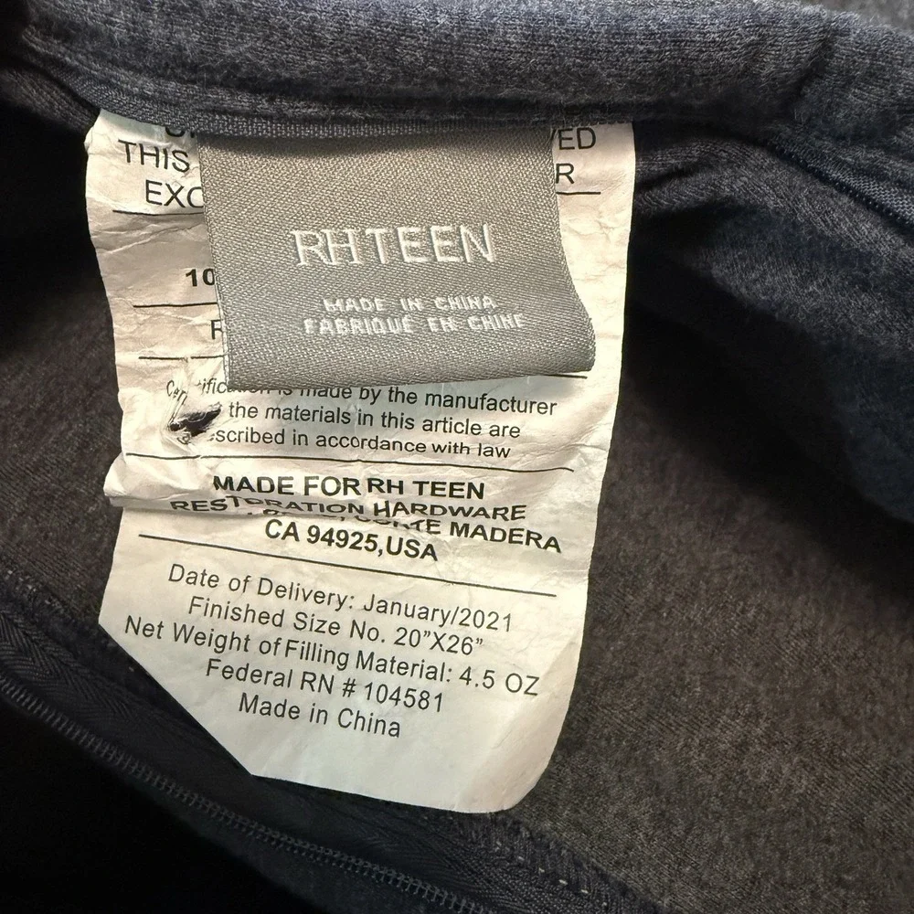 Restoration‎ Hardware RH Teen Reversible Heathered Jersey Pillow Shams 20